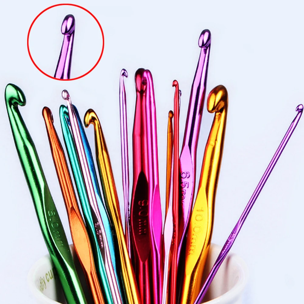 1pc 2mm to 10mm Crochet Hook Metal Knitting Needles Crochet Hook Weave Crochet Needles DIY Bearded Needle Sewing Hand Sewing
