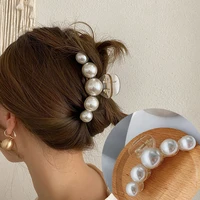 2022 acrylic hair claws pearl claw clips for woman large size barrette crab ladies fashion hair accessories