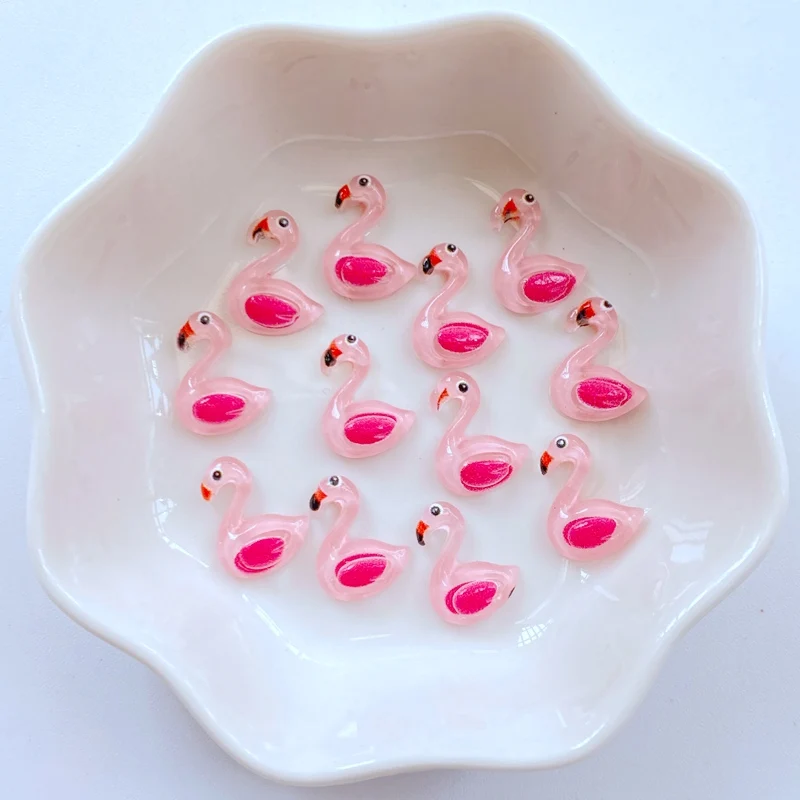 50 шт. новые милые мини 10*13 мм животное фламинго с плоской задней частью подходят