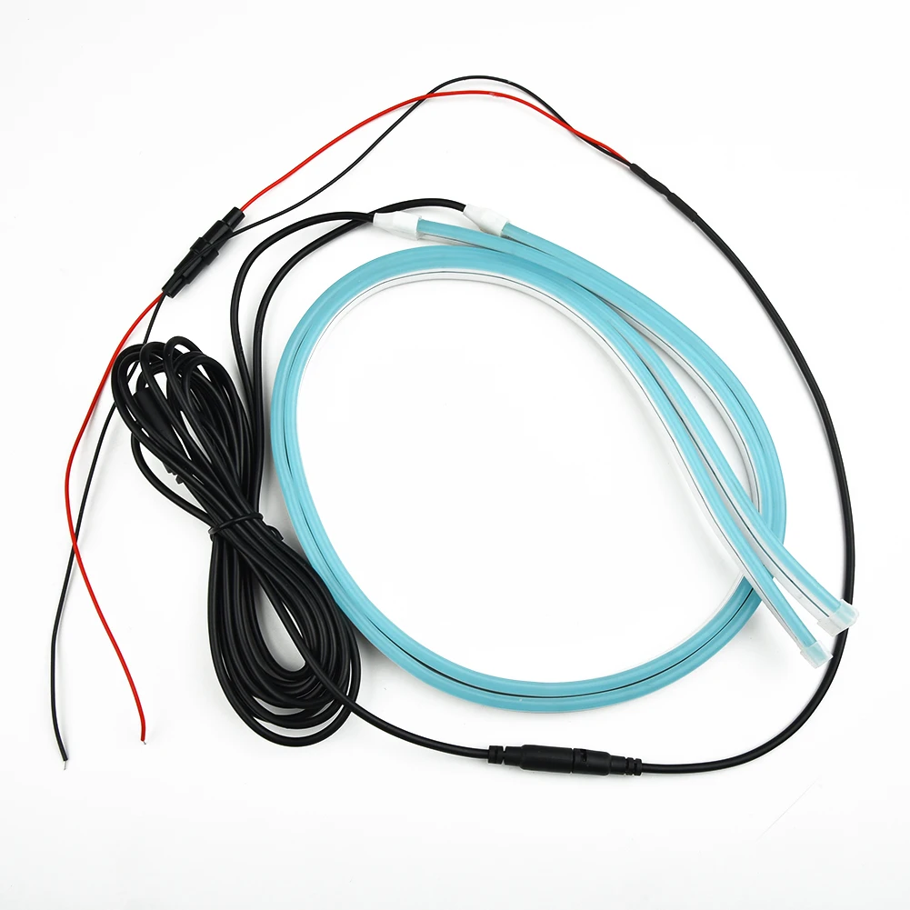 

2PCS LED Car Engine Hood Guide Light Strips Bar Atmosphere Decoration Ice Blue DC 12V 12W Auto Replacement Accessories