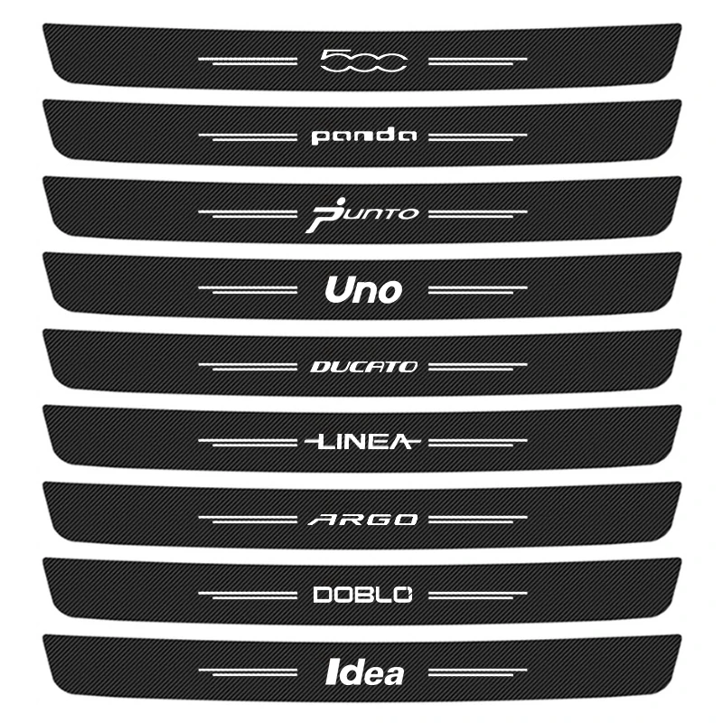 

Защитная пленка на порог заднего багажника из углеродного волокна, наклейка для Fiat 500 PANDA PUNTO UNO DUCATO LINEA ARGO DOBLO Idea, аксессуары