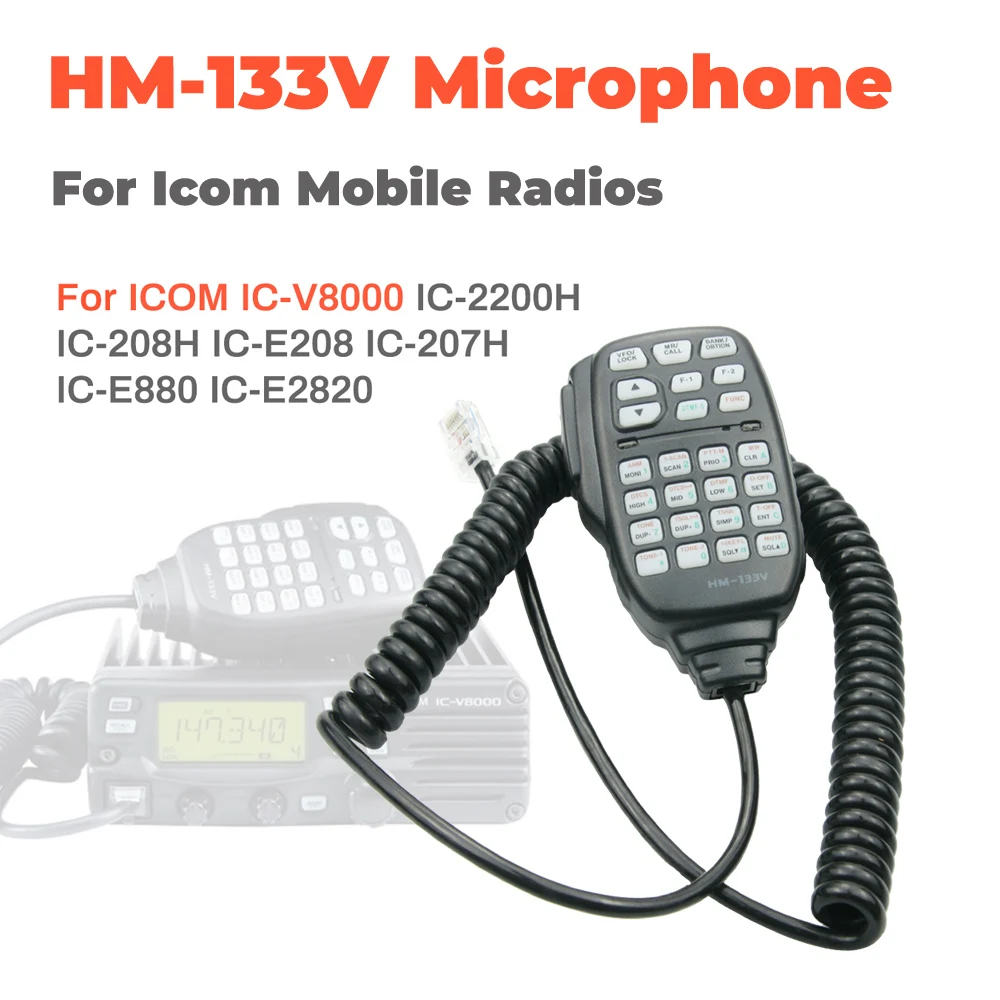 Original  Handheld Speaker Microphone Mic HM-133V For Icom Radio IC-2200H IC-V8000 IC208H IC-E208 IC-207H IC-E880