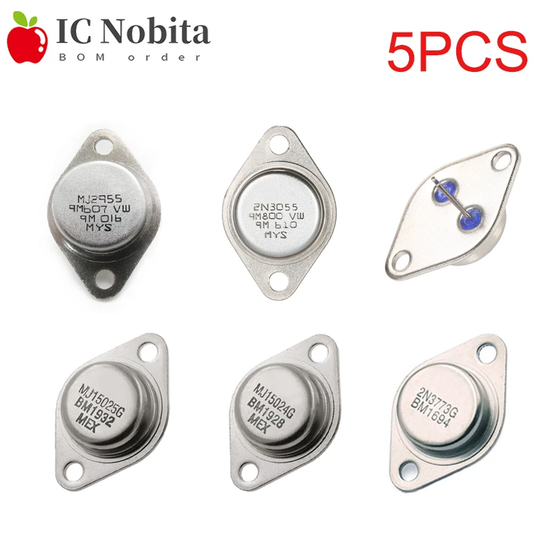 5 шт. транзистор TO3 2N3055 15A100V 2N3773 16A160V MJ2955 BUX48A 15A450V MJ15024G 16A250V MJ15025G Триод питания TO-3