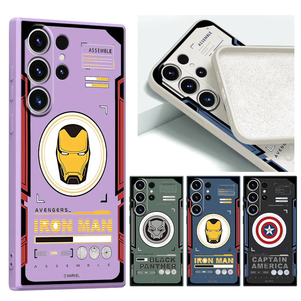 Чехол для телефона с механическим ветром Marvel для Samsung Galaxy S10e S23 Ultra 5G S21 S22 Plus S20 FE S10, квадратный силиконовый чехол с жидкостью Чехол для телефона с механическим ветром Marvel для Samsung Galaxy S10e S23 Ultra 5G S21 S22 Plus S20 FE S10, квадратный силиконовый чехол с жидкостью