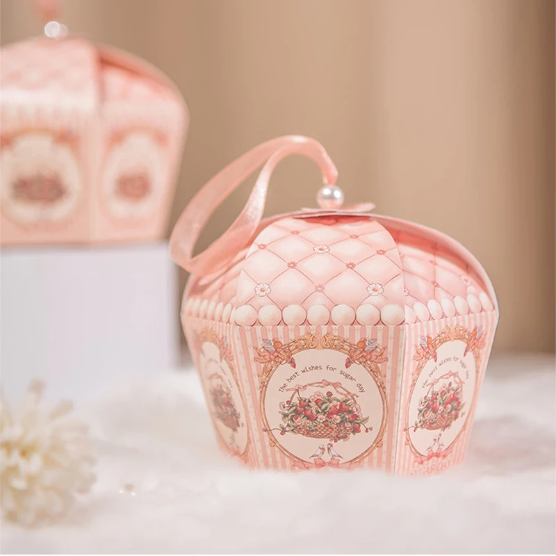 

10pcs/lot Candy Box Wedding Favors for Guests Paperboard Chocolate Cupcake Gift Packaging Boxes Birthday Decor Party Supplies