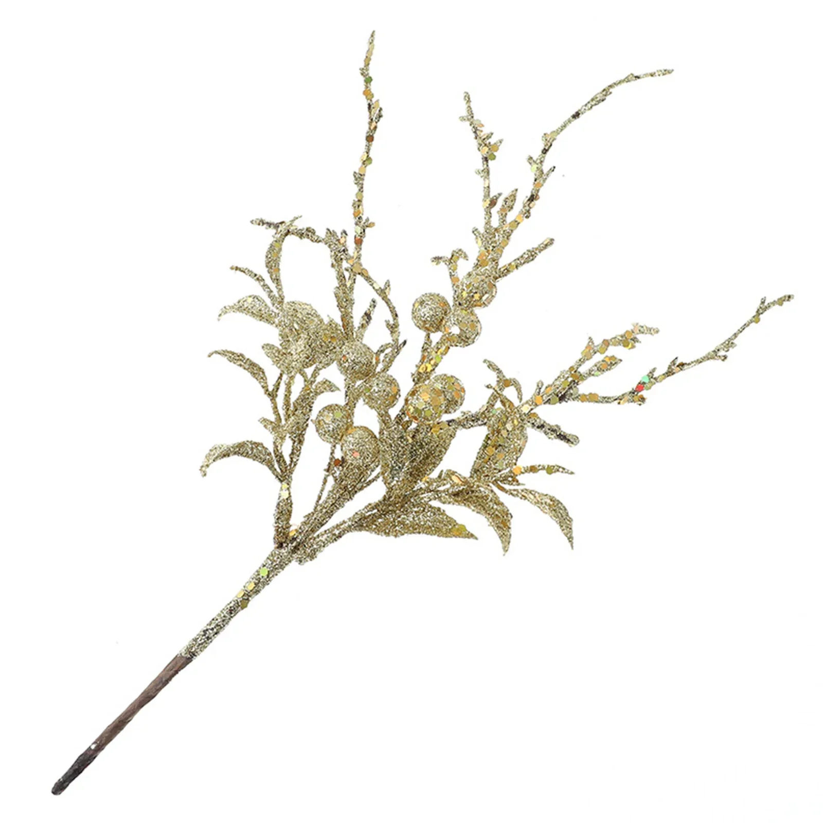 1 шт. рождественские ягодные стебли 28 см Рождественский золотой порошок с