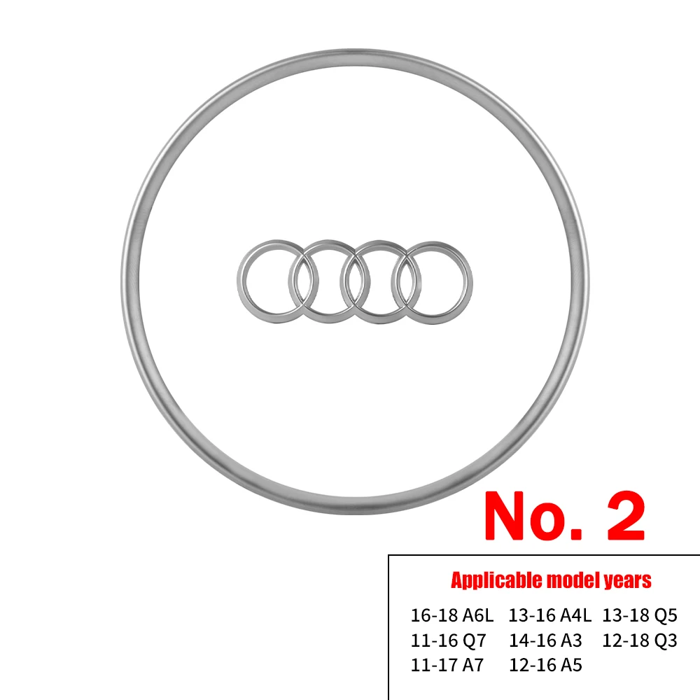 

2026 AUDI A6L Q7 Q3 Q5 A7 A5 A3 A4L A8L A8 Q5L Q8 A7 Q6 E-TRON SQ5 Стайлинг автомобиля Рулевое колесо с центральным логотипом Накладка Аксессуары