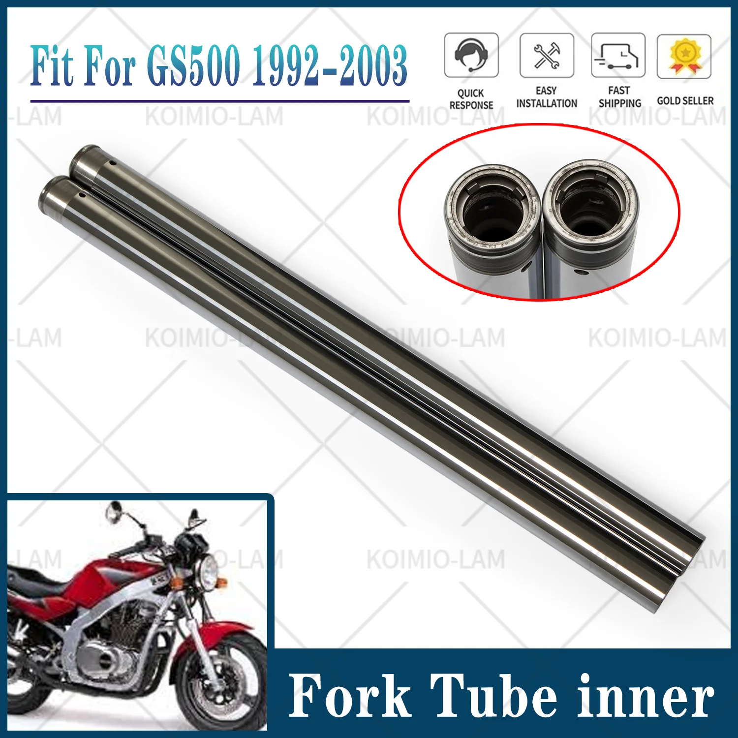 Фото Подходит для SUZUKI GS500 1992 - 2003, GS500E, внутренняя трубка передней вилки мотоцикла, амортизатор, GS 500 1993, 1994, 1995, 1996, 1997, 1998 №1