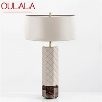 oulala postmodern table lamp fashion led desk light leather simple for home bedroom living room decor