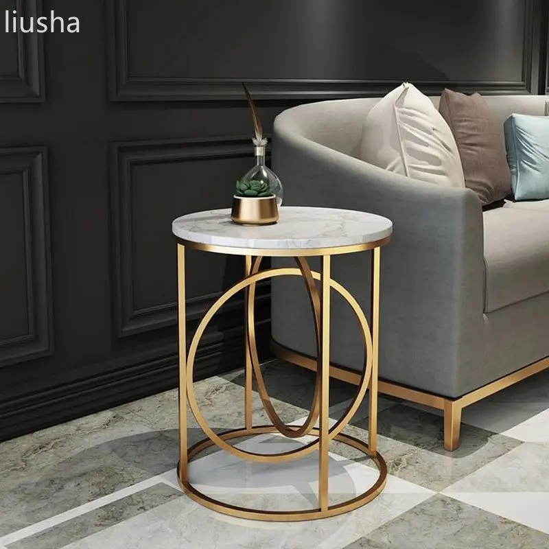 

Nordic marble small coffee table simple living room sofa side light luxury hotel homestay minimalist corner table small table