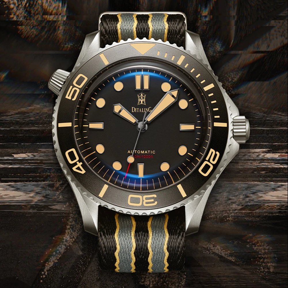 

300M Diver Watch Automatic Men Luxury Sports Mechanical Wristwatches Top Brand Homage Watches DITALING Dome Sapphire Glass Clock