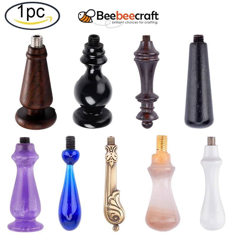 

1PC Sealing Stamp Wooden Handle Replacement Retro Wax Seal Stamp Handle Accessory Universal Thread Head