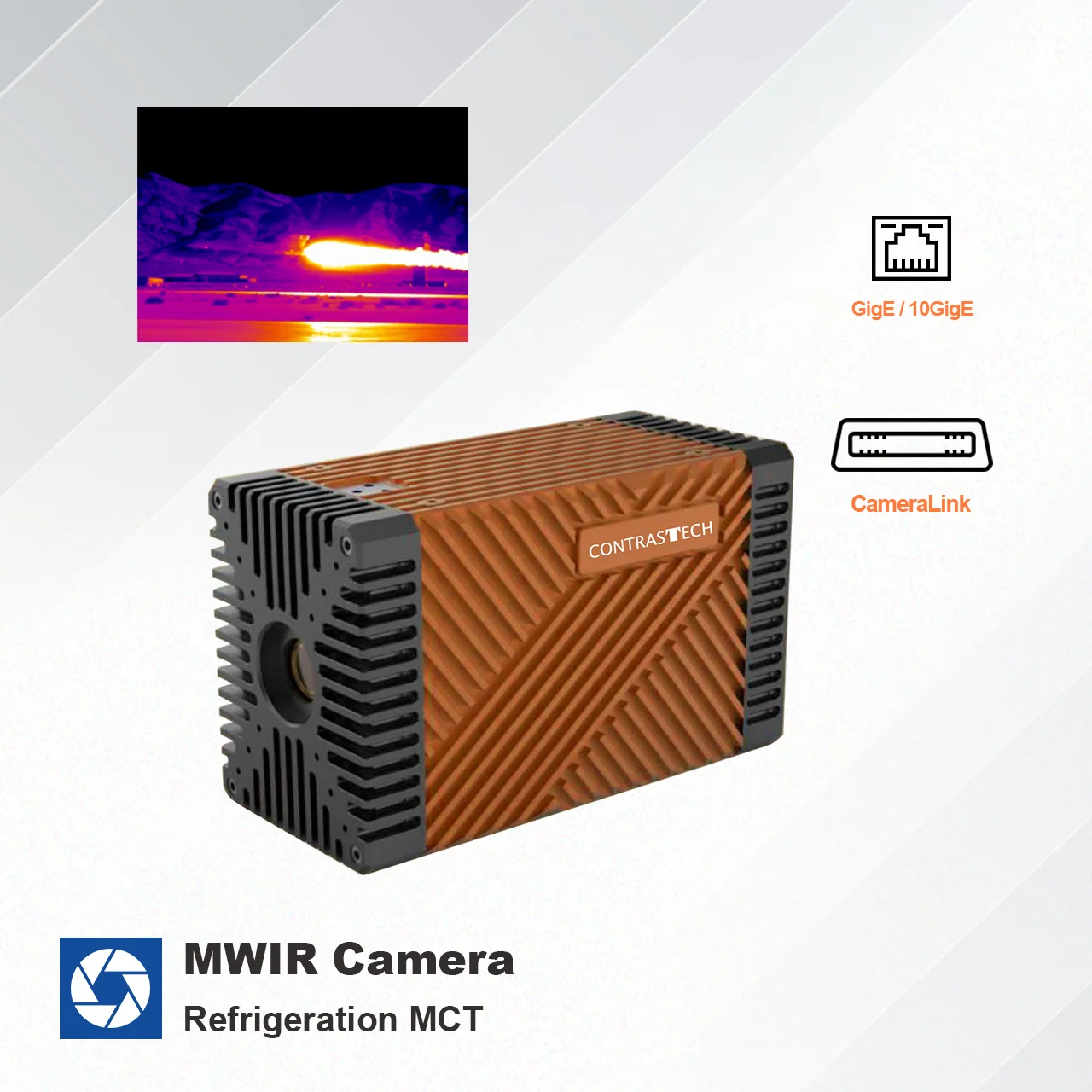 640x512 охлаждаемая MCT 1-117 Гц гиперспектная тепловая камера MWIR 1500-5200 нм для