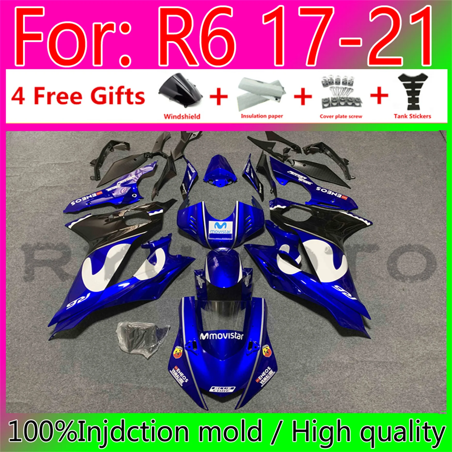 

Новый мотоциклетный обтекатель, литье под давлением YZF R6 06, комплект YZF600 R6 07 ABS для Yamaha YZFR6 2006-2007