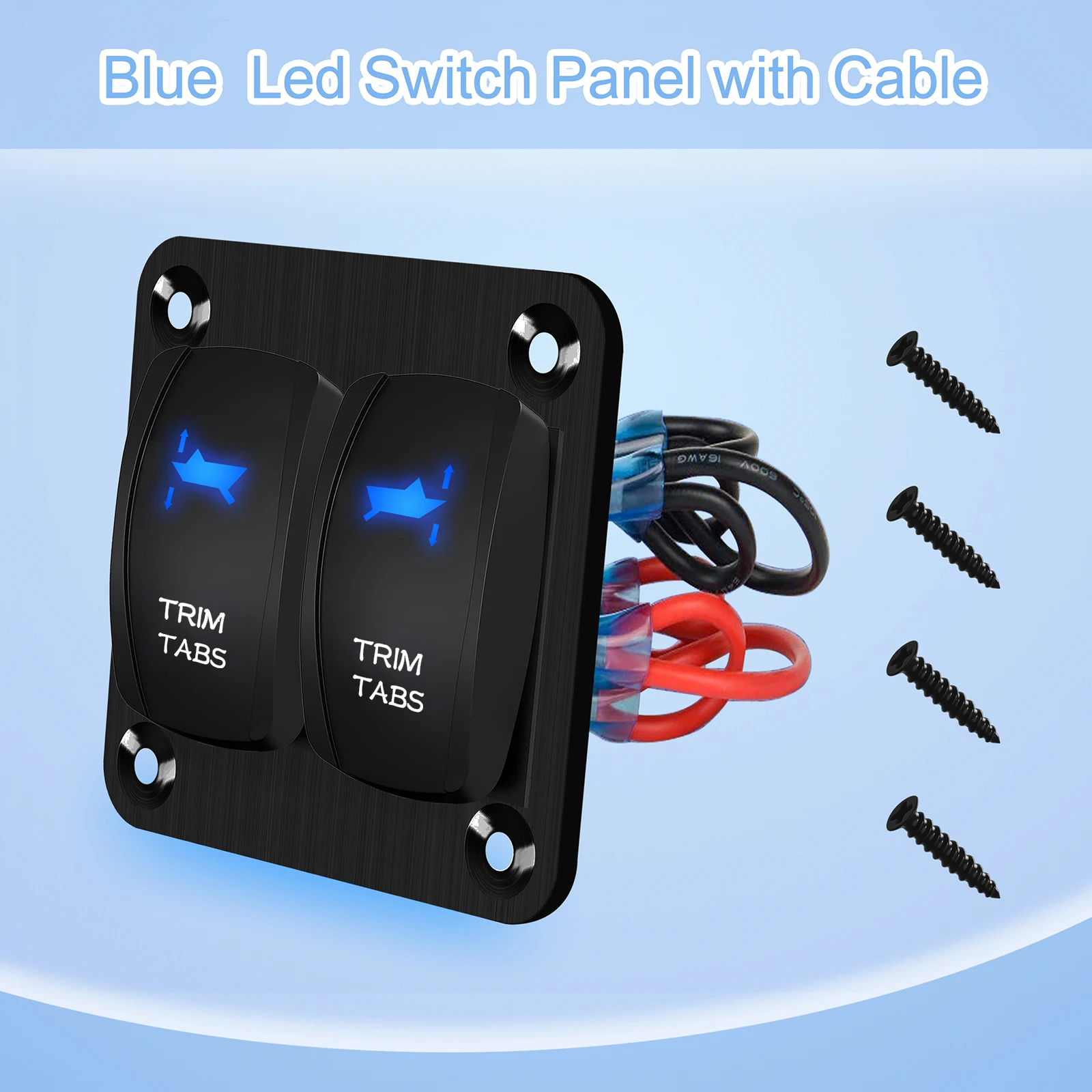 

Панель переключателей с накладками (ВКЛ)-ВЫКЛ-(ВКЛ) Панель мгновенного кулисного переключателя для морской лодочной консоли 12 В/20 А 24 В/10 А Водонепроницаемый IP68