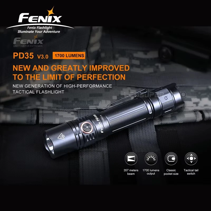 Патрульный фонарь FENIX PD35 V3.0 1700 люмен высокопроизводительный тактический фонарик
