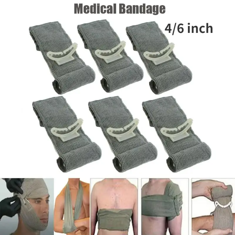 

3/6pcs Medic Survive Israeli Wrap Wound Care Battle Trauma Rescue First Combat Bandage Emergent Urgent Gauze Compress Army Aid