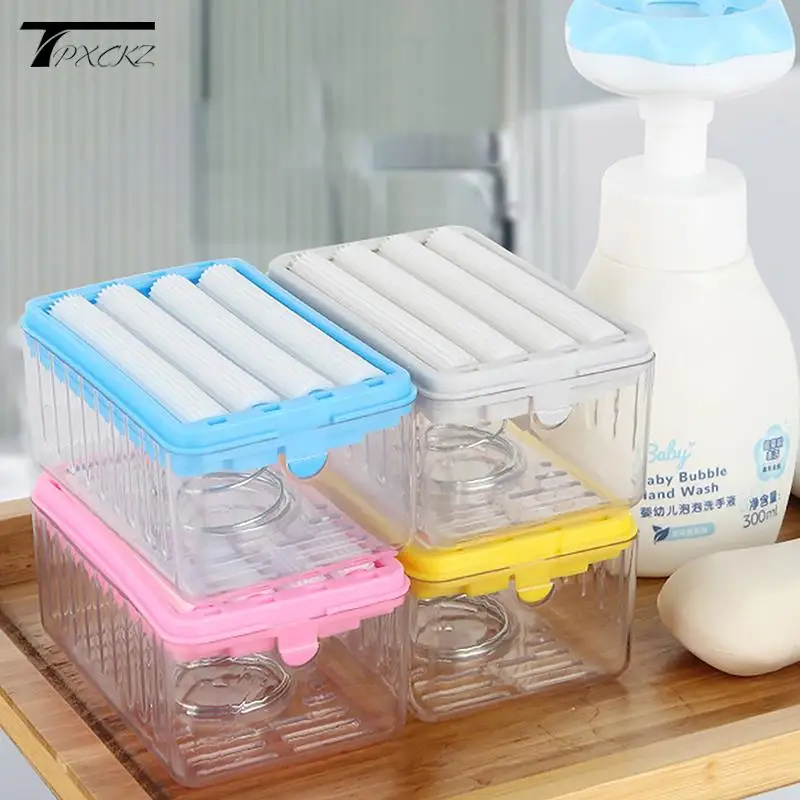 

Soap Box Multifunctional Soap Dish Hands Free Foaming Draining Household Storage Box Hands Free Foaming Soap Dish Cleaning Tool