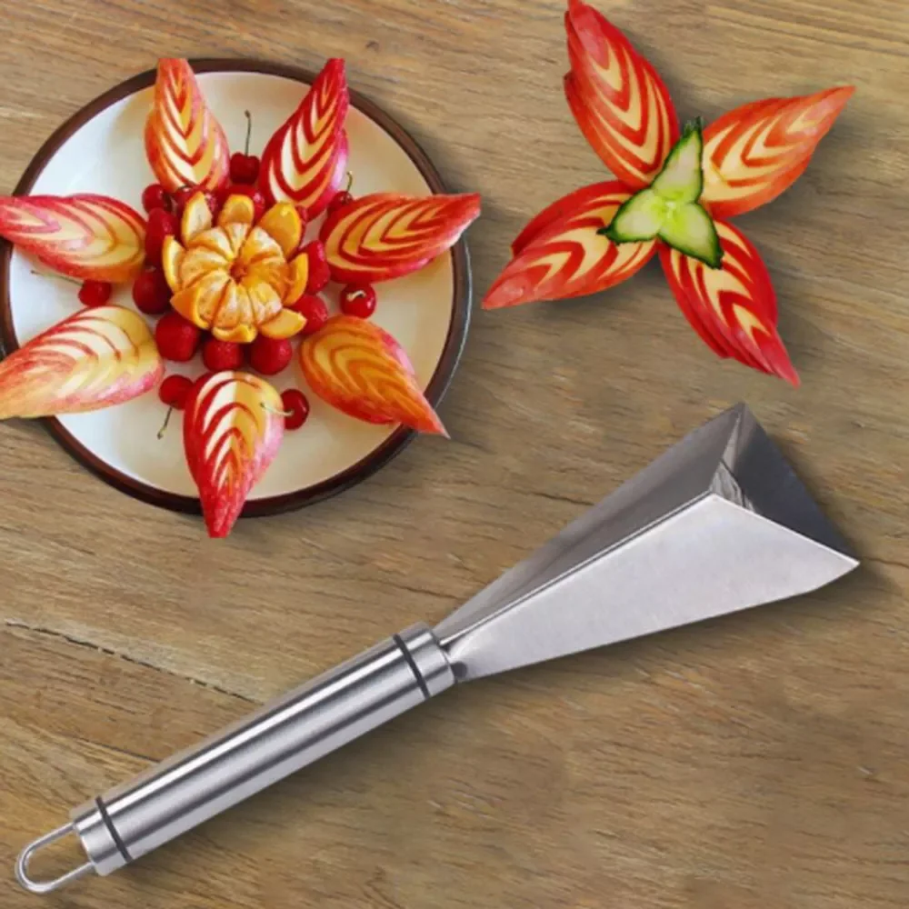 

Steel Fruit Vegetable Salad Slicer Cutter Carving Knife Triangular Carved Peeling Fruit Vegetable Tools Kitchen Acces