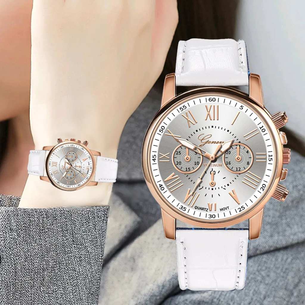 

A1117 Women Leather Band Relogio Feminino Round Wristwatch Reloj Mujer Quartz Analog Zegarek Damski Watches Montre