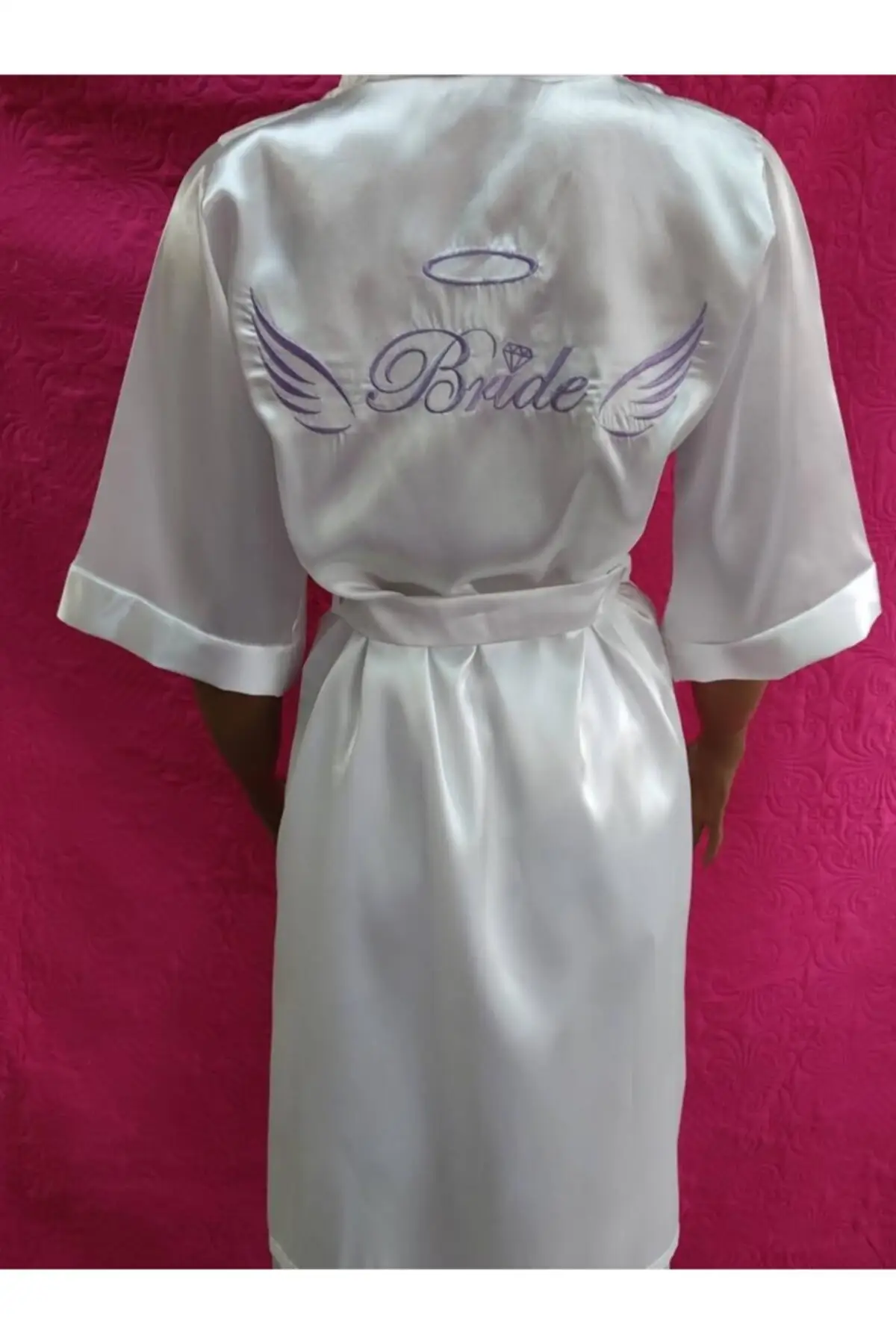 

Dressing Gown Lilac 2No Bride Fashion Robe Female Bathrobe Sexy Peignoir Kimono Bride Dressing Gown Gown Gown Gown Gown