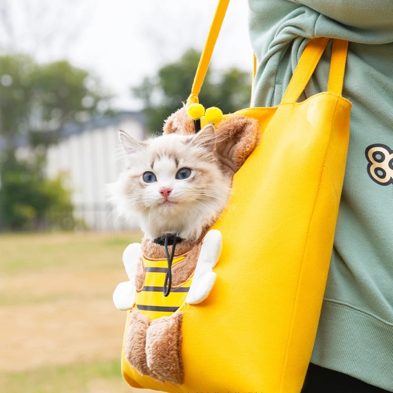 

Pet Canvas travel Bag Shoulder outdoor carrier Bag Cats and Dogs Tote Bag Small Pet Carrier Bag Fashionable Breathable