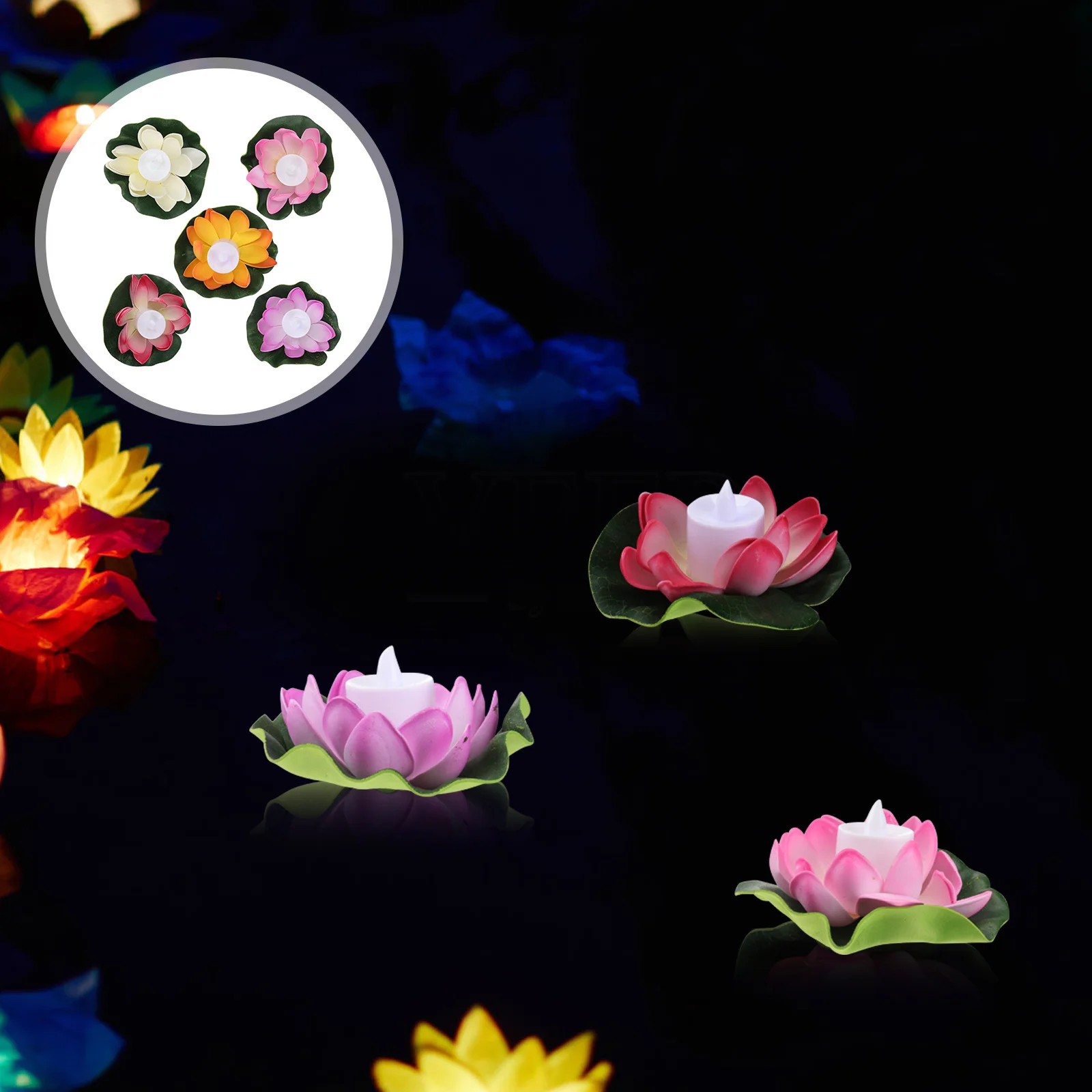 

Плавающая Цветочная катушка, светодиодные Цветочные светильники, искусственные солнечные подкладки, водоемы