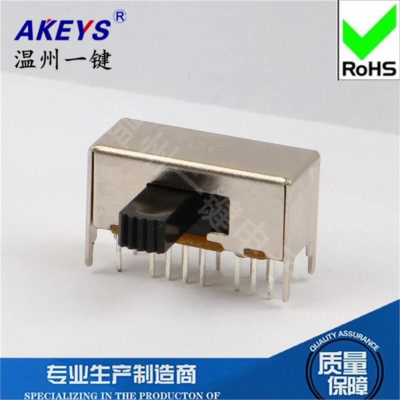 

10pcs SK-43D01 (4P3T) Handle height 5/8MM Double row 3 gear toggle switch 4 fixed feet 16 feet horizontal