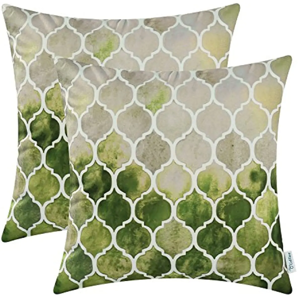 

Painted Colorful Geometric Trellis Chain Print Throw Pillow Cases Main Grey Green Olive Cozy Pillow Covers Decorative Cover