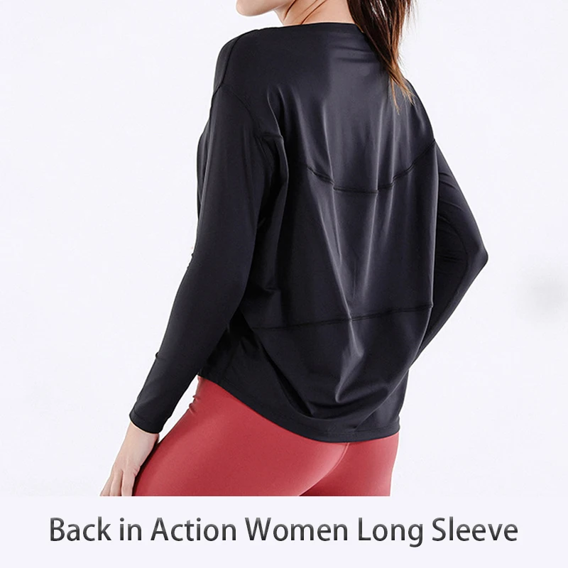 Lulu Action Summer New Breathable Comfortable Sports Solid Color Round Neck Long Sleeve Gym Running Fitness Dance Loose Yoga Top