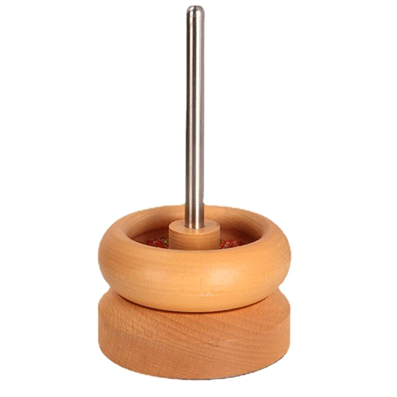 

Bead Spinner Wooden Spinning Bead Bowl With 2 Beading Needle And Seed Beads For Jewelry Making,For Bracelets, DIY Beads