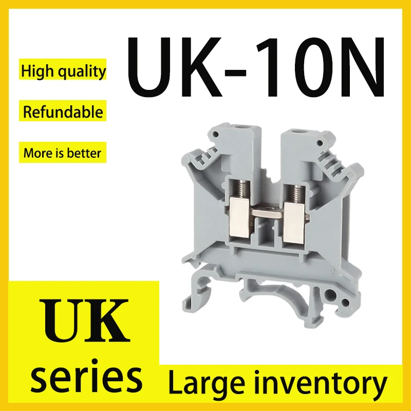 

Электрические соединители UK10N UK10 10 мм² для кабелей, электрические винтовые соединители для проводов, клеммные клещи, Обжимные Щипцы, 100 шт.