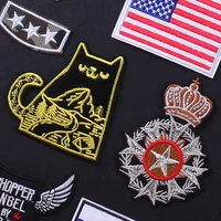 military embroidery patches on clothes usa flag clothing thermoadhesive patches for jacket star shoulder emblem badge sewing