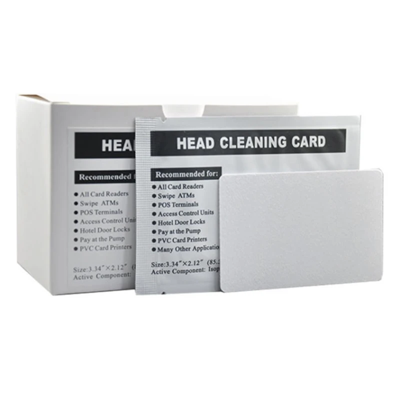 50 Pcs Cleaning Card Printer Cleaning Card Professional Cleaning Card For Hotel Door Locks/POS/ATM/Vending/Slot Machines W3JD