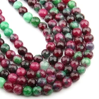 natural beads faceted imitation tourmaline loose spacer bead for jewelry making