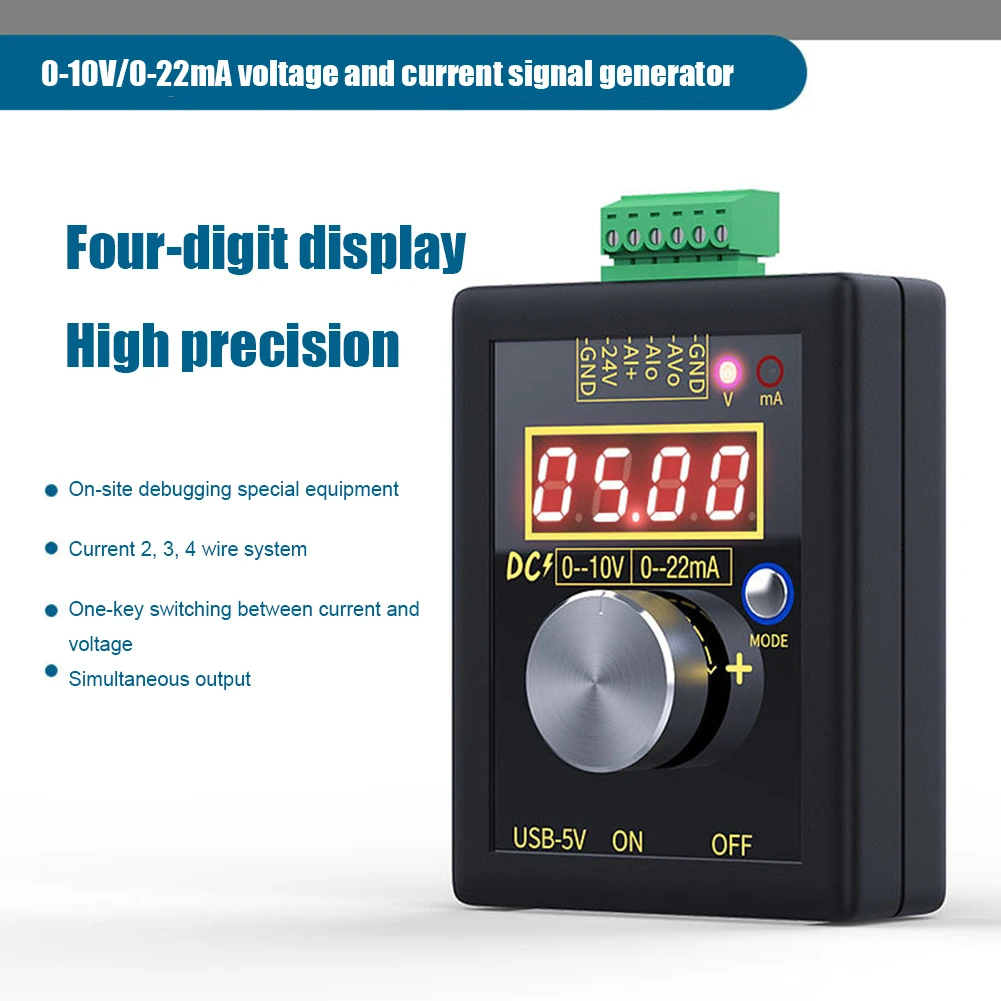 

High Precision 0-10V 0-20mA Handheld Digital Signal Generator Adjustable Voltage Current Analog Simulator Transmitter Calibrator