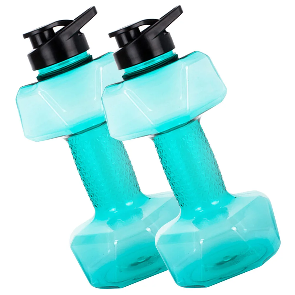 

2 Pcs Coffee Creative Dumbbell Drinking Bottle Portable Water Bottles Portable Fitness Organizer Running Sports Kettle