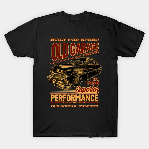 

2021 Men/Women's Summer Black Street Fashion Hip Hop Old Garage Built For Speed Hot Rod T-shirt Cotton Tees Short Sleeve Tops