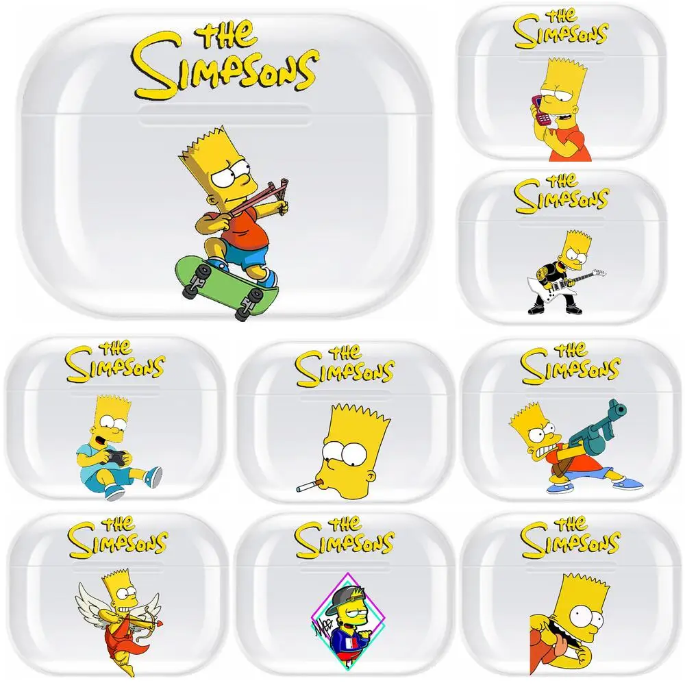 

Cartoon Simpson For Airpods pro 3 Airpods 1 2 Protective Bluetooth Wireless Earphone Cover Air Pods cases Transparent 1 2 pro