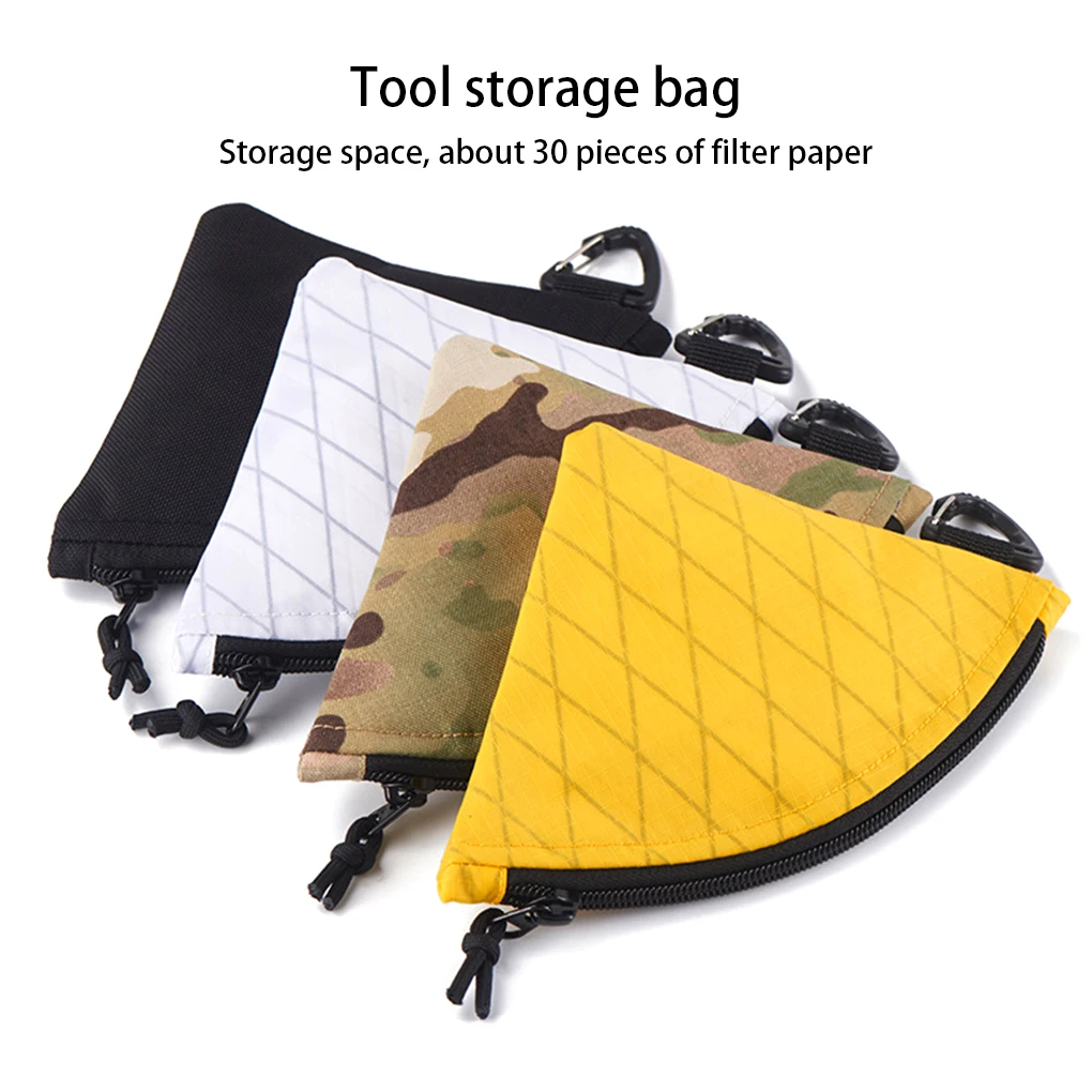

Hand Coffee Filters Paper Storage Bag Reusable Holder Pouch Portable Organization for Camping Hiking Backpacking Black