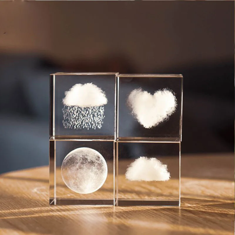 

Милый Декор в форме облака, квадратный хрустальный шар, Настольный современный геометрический креативный Декор для дома, гостиной, zd193