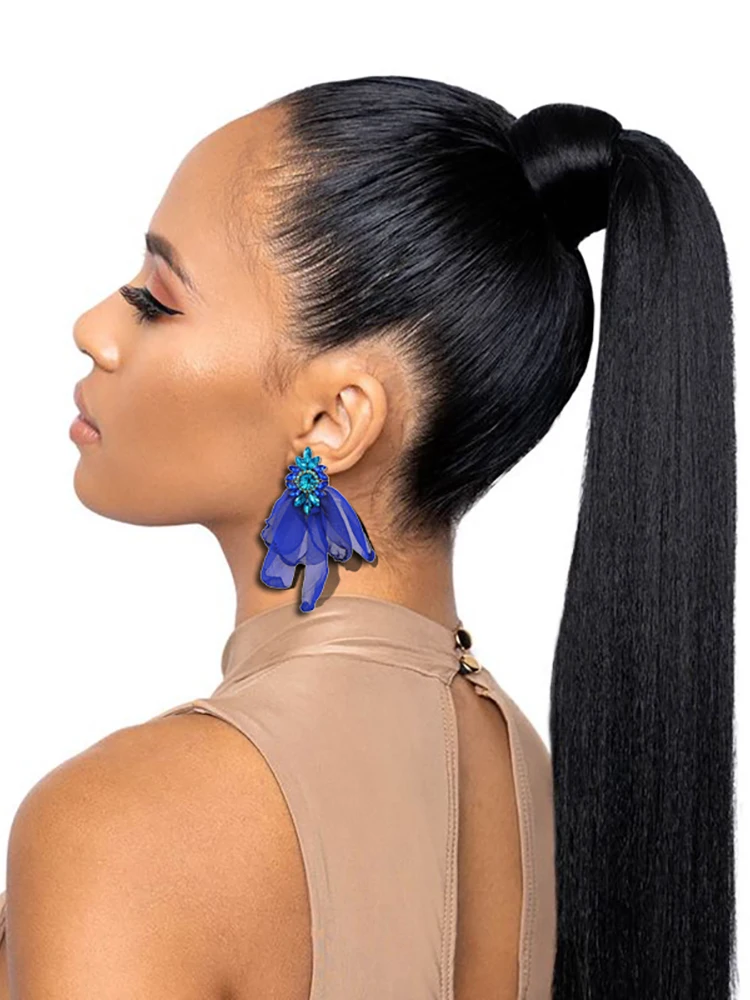 

Модные Разноцветные кружевные серьги-подвески с цветами и кристаллами, 2022 дизайнов, богемные Эффектные серьги ручной работы с лепестками д...