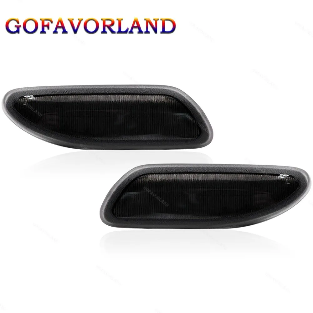 

2038200721 2038200821 Front LH & RH Marker Corner Turn Signal Light Cover Cap Smoke Black For Mercedes Benz C-Class 2001-2007