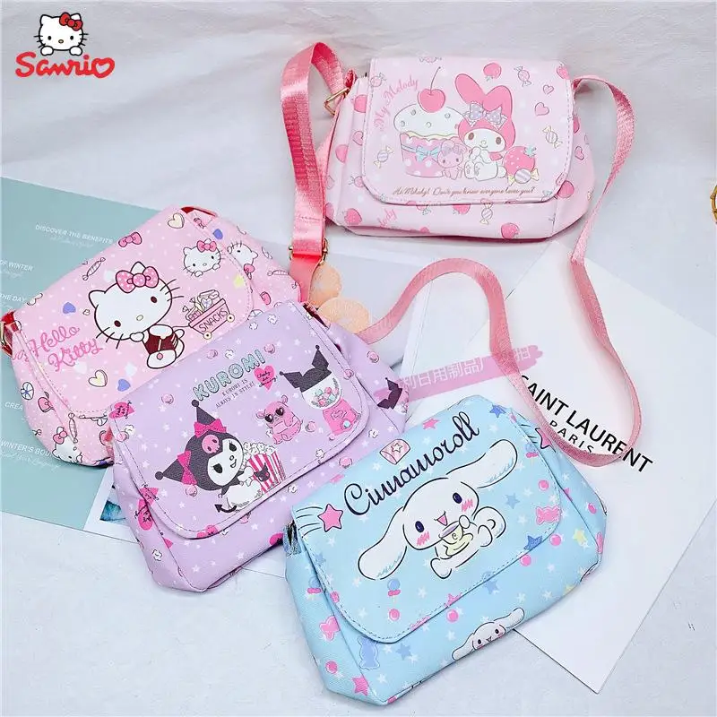 

Сумка-мессенджер Sanrio Kawaii из натуральной кожи, сумка-мессенджер Hello Kitty, мультяшная аниме Мелодия куроми, сумки через плечо, милая Студенческая сумка, подарок для девушки