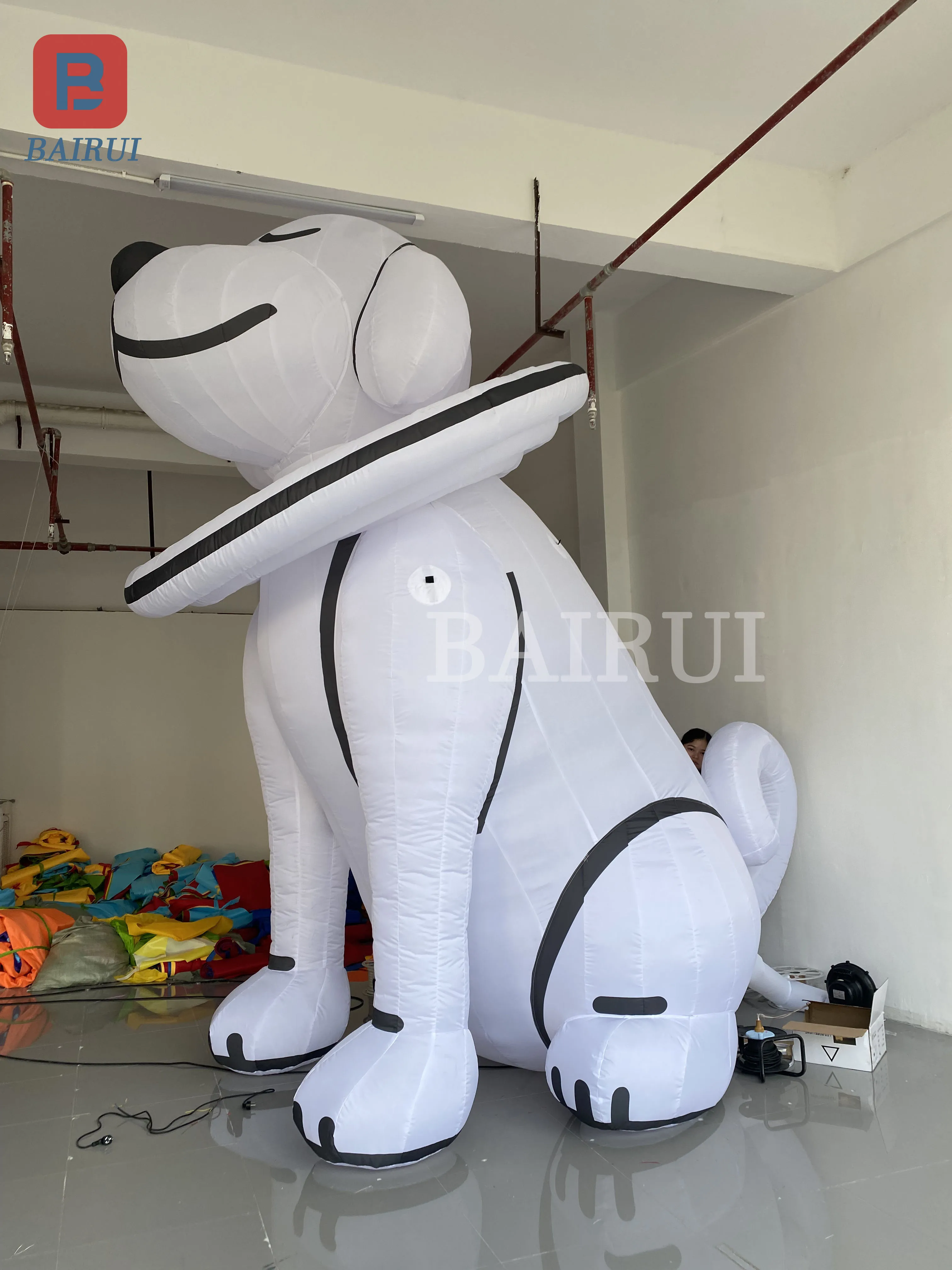 Гигантская надувная улыбающаяся белая собака Воздушная модель милые питомцы для