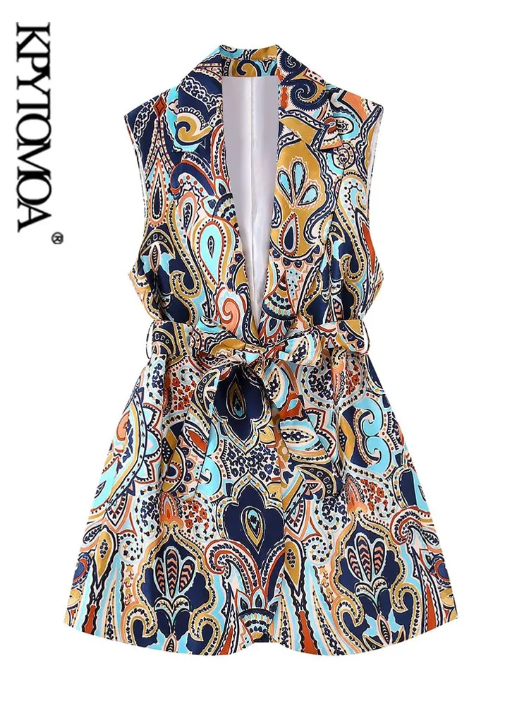 

KPYTOMOA Женская мода с поясом Женская винтажная Верхняя одежда без рукавов с скрытой передней кнопкой шикарные топы