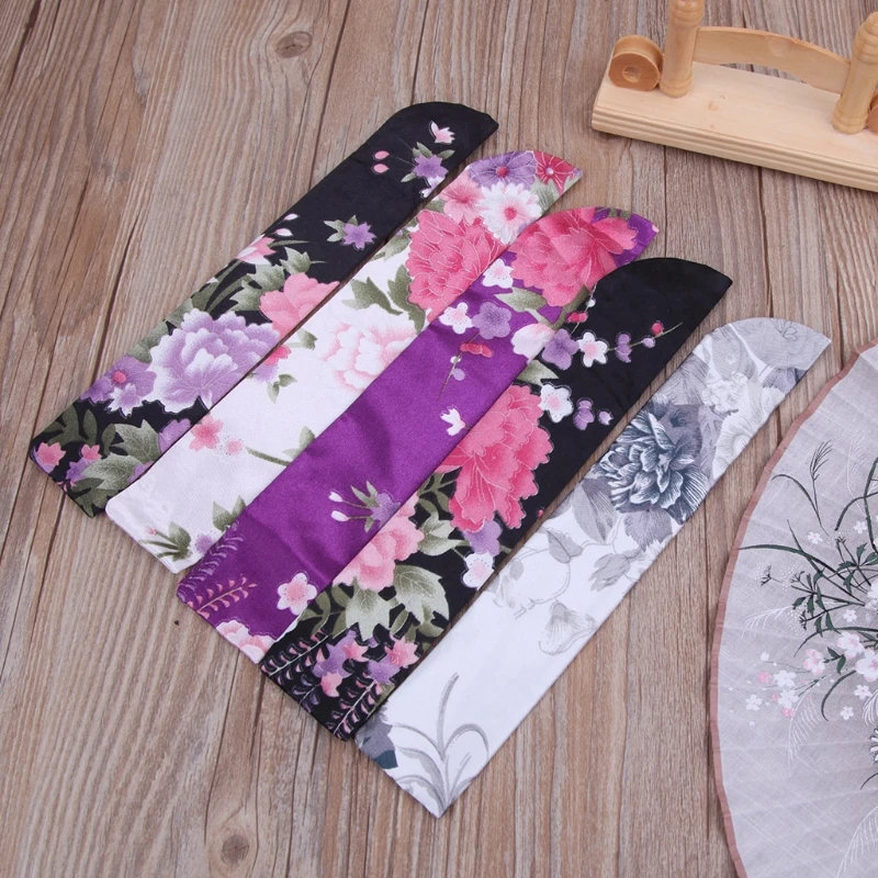 

2022 New Elegant Silk Hand Fan Bag Holder Pouch Folding Hand Fan Case Party Wedding Bags