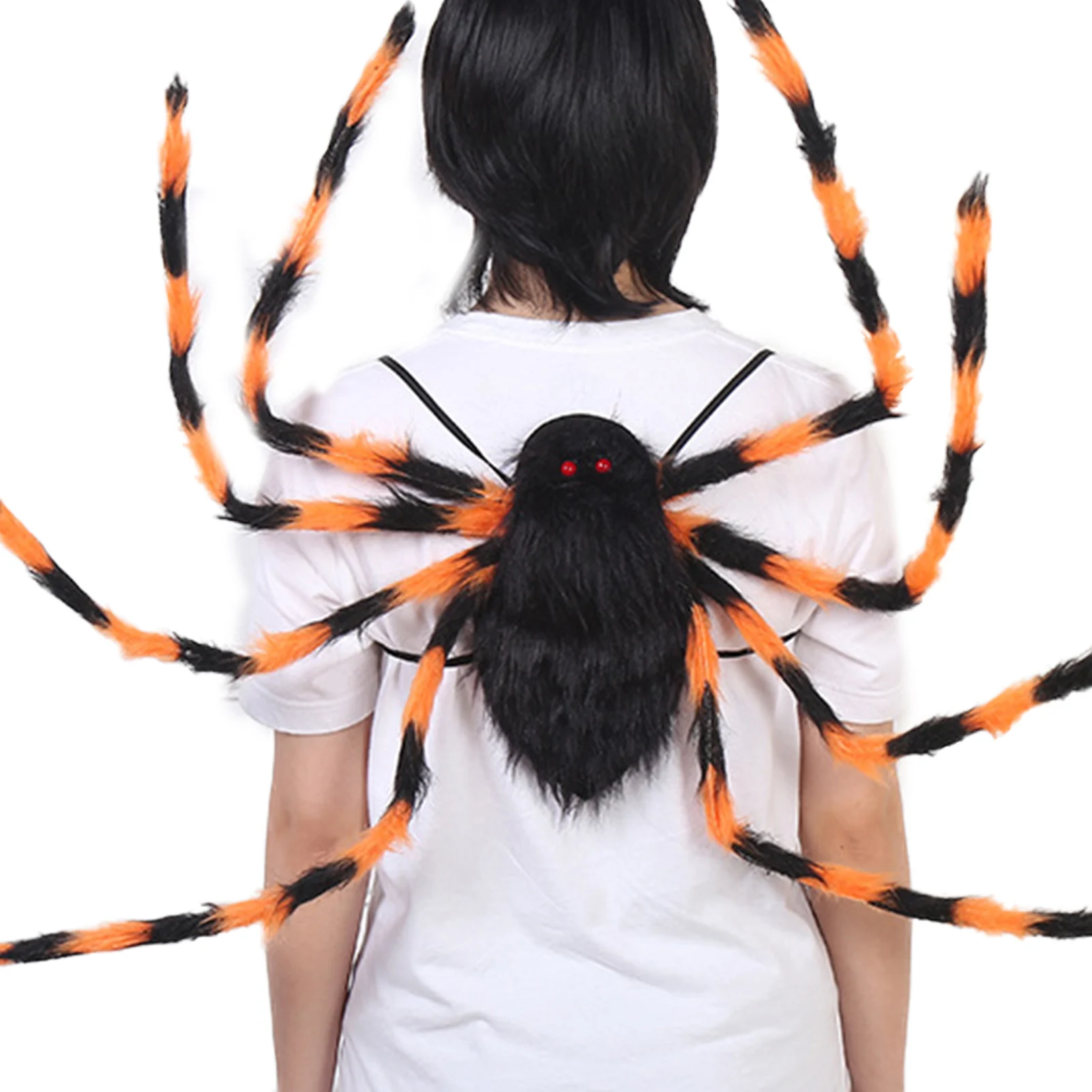 

Halloween Giant Spider Backpack New Pocket Halloween Spider Costume Candy Bag Clothes Horror Plush Spider Leg Party Props Decors