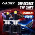 Светодиодные фары Carlitek 25000LM 9012 HIR2 6000K 360 CSP LED H7 H1 H11 H8 H9 9005 9006 HB3 HB4, высокояркие Автомобильные фары для линз