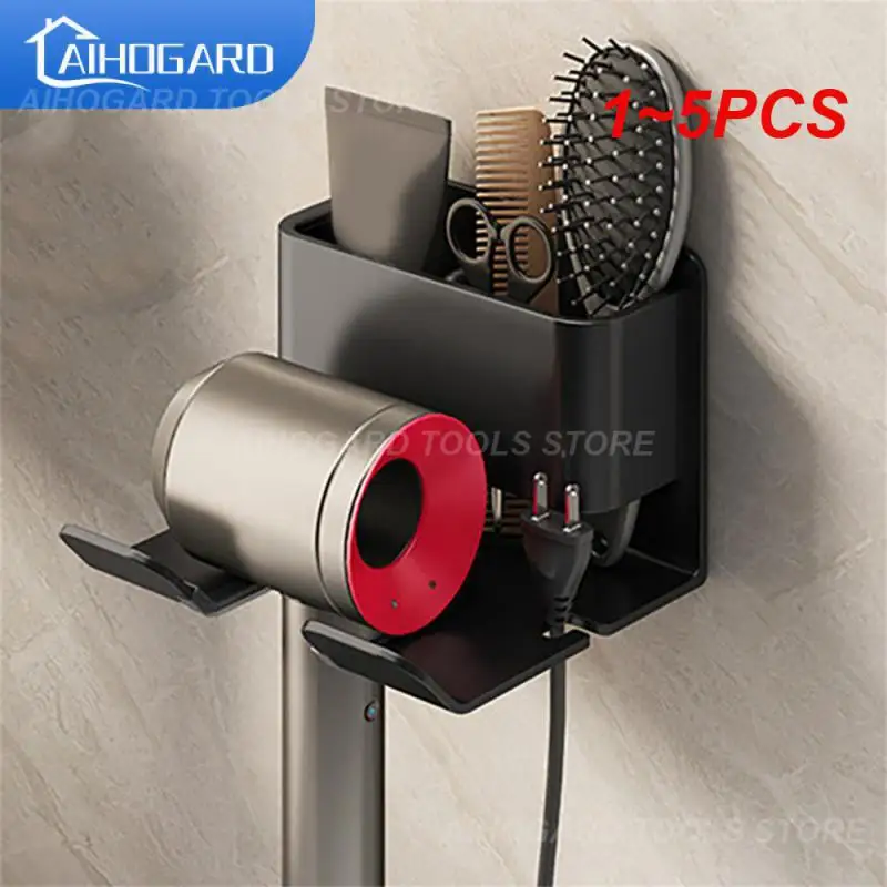 

1~5PCS Hair Dryer Holder Wall Dryer Cradle Straightener Stand Hairdryer Organizer Storage Box Toilet Blower Holder Bathroom